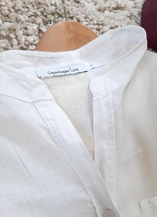Актуальное хлопковое платье рубашка белое,италия,  р. 10-146 фото