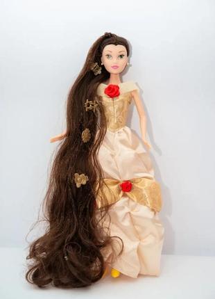 Лялька принцеса діснея "красуня та чудовисько" з довгим волоссям