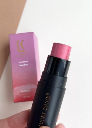 Мультистик румяна + блеск для губ lucky chick lip &amp; cheek multi stick lucky days 8 г1 фото