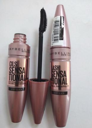 Туш для вій new york lash sensational very 9.5 мл maybelline чорний (2000001994405)