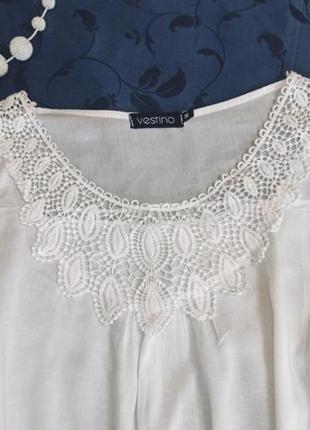 Белая блуза vestino вискоза 🌿4 фото