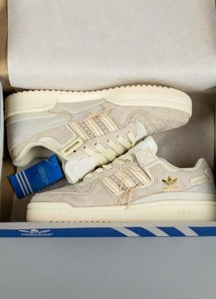 Кроссовки adidas forum 84 low “off white” beige2 фото