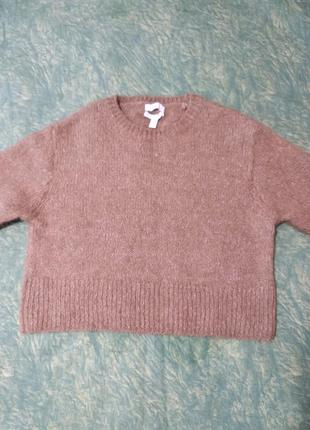 Модная кофта пуловер свитер короткий тёплый.6 фото