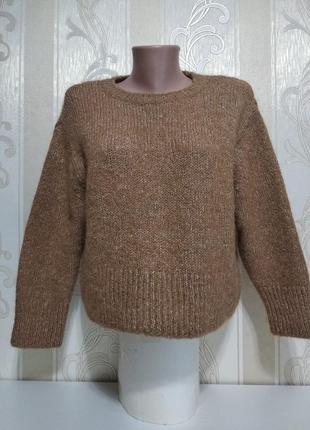 Модная кофта пуловер свитер короткий тёплый.7 фото