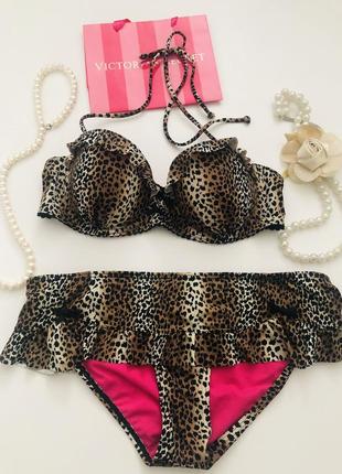 New look модный стильный леопардовый тигровый купальник анималистический принт