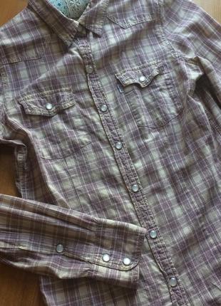 Стильная лёгкая рубашка в клетку levis, оригинал