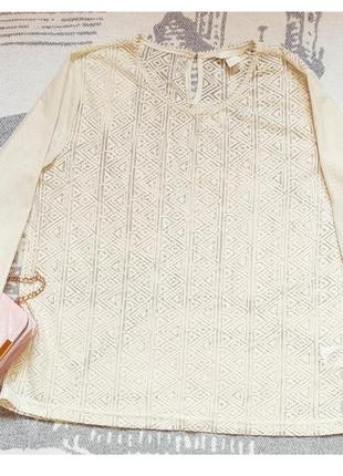Блуза молочная ажурная h&m