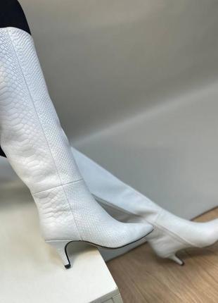 Екслюзивні чоботи з італійської шкіри жіночі на підборах шпильці