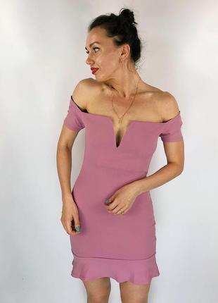 Лиловое платье с открытыми плечами missguided8 фото