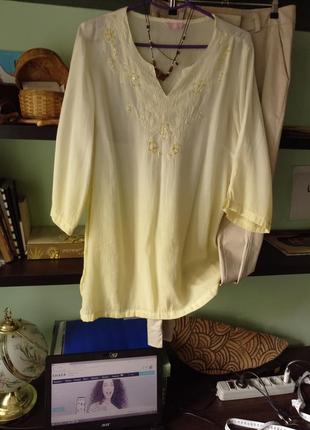 Блузон рубаха лето градиент удлиненная1 фото