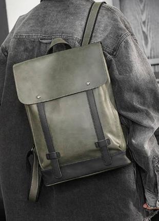 Качественный мужской рюкзак эко кожа хаки
коричневый городской2 фото