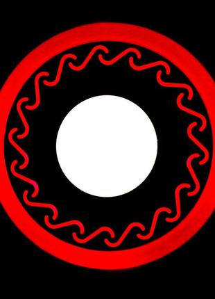 Led панель 3+3w 350lm 175-265v "завитки" lemanso красная