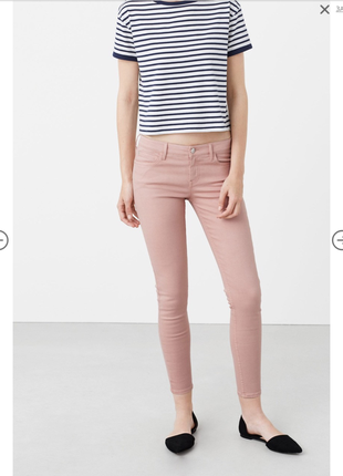 Новые джинсы брюки  манго р 36 бледно -розовые1 фото