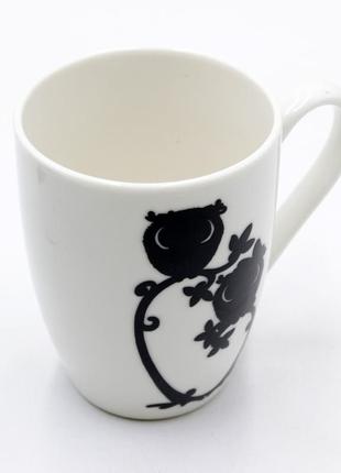 Чашка хамелеон 360 мл совы на дереве, универсальная кружка на подарок, чашка для чая/кофе белая с рисунком2 фото