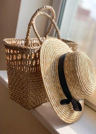 Соломенная шляпка женская и шляпа -канотье