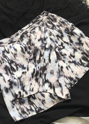 Шифонова спідниця bershka міні 36 з принтом пурпурова фіолетова шифонова обмін обмін