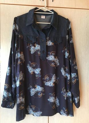 Брендовая блуза (большой размер)2 фото