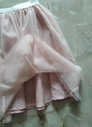 Мега пышная пудровая юбочка с мерцающим глиттером.f&f.9-10л.134/1404 фото