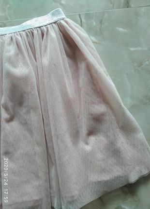 Мега пышная пудровая юбочка с мерцающим глиттером.f&f.9-10л.134/1405 фото