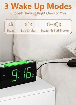 Вибрационный будильник mesqool с дыммером полного диапазона со шейкером для кровати5 фото