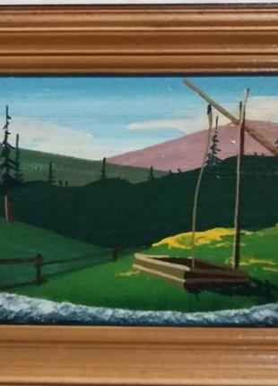 Картина маслом "карпати"( об'ємна).