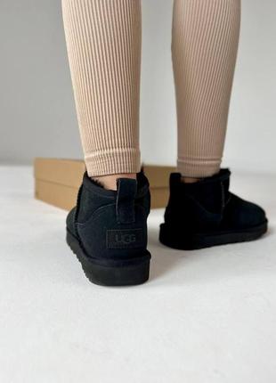 Женские теплые зимние замшевые сапоги ugg ultra mini, зимние сапожки, ботинки черные угги. женская обувь6 фото