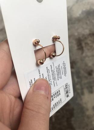 Серьги середки покрытые золотом asos zara розовое золото 18 k rose gold