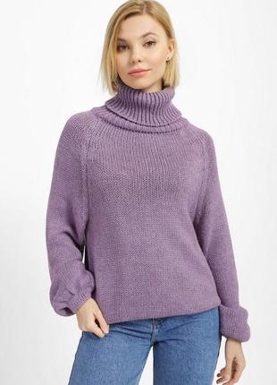 Свободный женский вязаный свитер