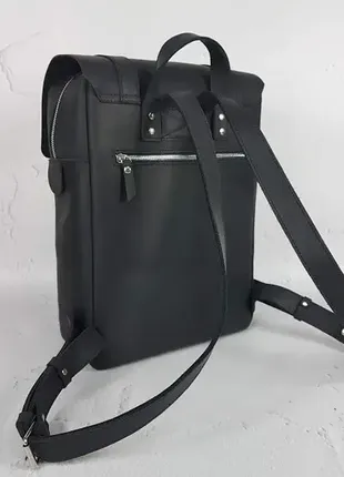 Рюкзак "бруклін" натуральна шкіра, crazy horse чорний2 фото
