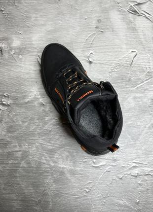 Зимние мужские ботинки merrell black orange (мех) 40-41-42-43-444 фото