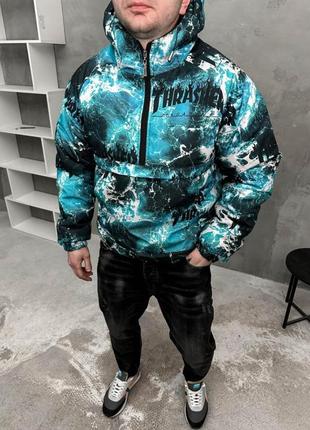 Комбинированый мужской зимний анорак.48-43.7/400