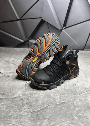 Зимние мужские ботинки merrell black orange (мех) 40-41-435 фото