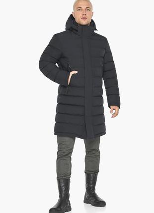 Мужская графитовая куртка городская на зиму модель 518014 фото