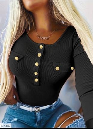 Женская стильная кофта рубчик на кнопках свитер джемпер светр кофтинка4 фото