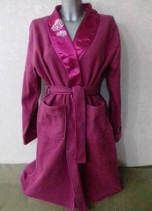 S-м-l/44-46-48 роскошный флисовый халат цвета марсала новый