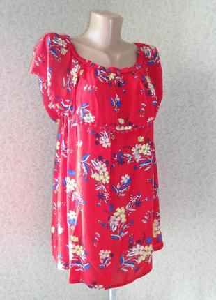 Красная блуза летняя блуза р.20      (ог 120) вискоза