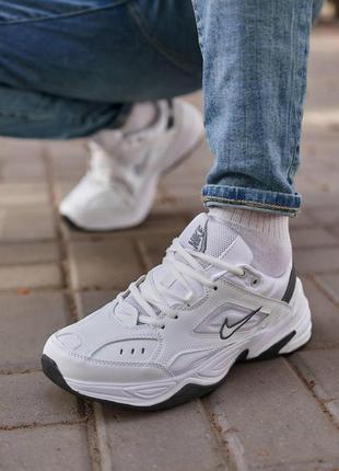 Кожаные кроссовки nike m2k tekno white. унисекс