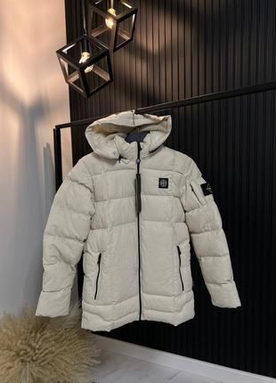 Куртка зимня stone island беж