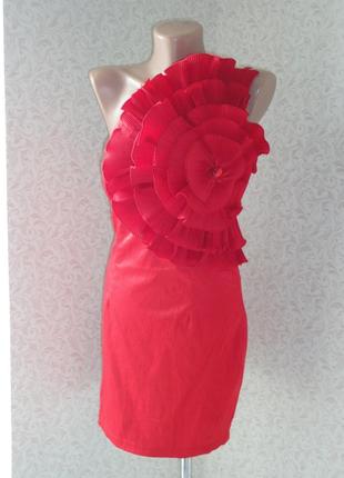 Красное платье ax paris  р.8  стрейч
