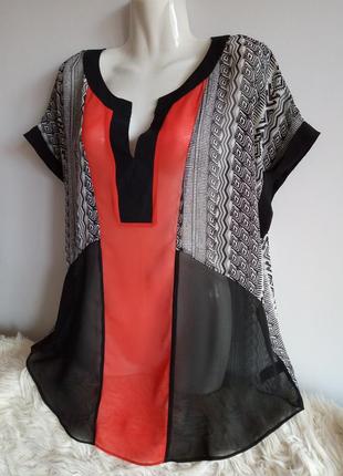 Легкая комбинированная блуза, george, р. 20/4xl