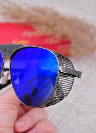 Стильні сонцезахисні дзеркальні великі чоловічі окуляри havvs polarized з бічної шорой4 фото