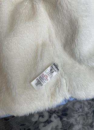 Зимняя куртка frozen утепленное пуховик пальто дутое теплое george 2-3 92-98 голубое эльза анна с капюшоном3 фото