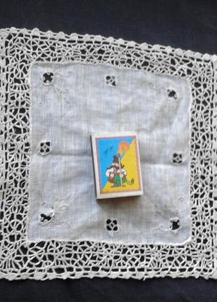 Тонкий льняной дамский карманный платочек с кружевом ,носовой платочек, паше винтаж5 фото
