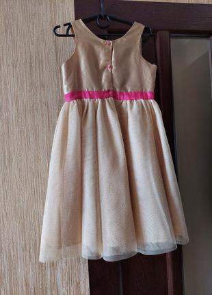 Шикарное золотистое платье с фатиновой юбкой h&m 6-8 лет4 фото