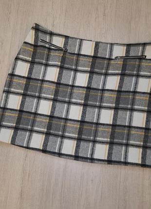 Теплая юбка в клетку большого размера