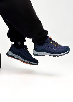 ❄️columbia waterproof low blue orange❄️кроссовки мужские зимние коломбия, кроссовки колумбия мужественные зимние3 фото