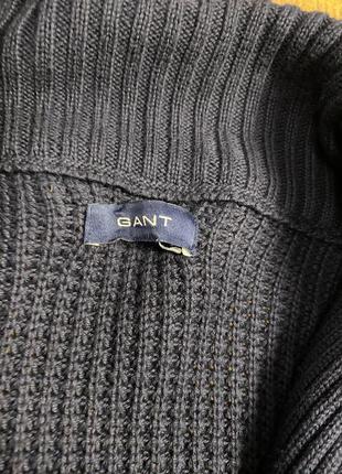 Мужская хлопковая кофта (свитер, кардиган) gant (гант лрр идеал оригинал синяя)3 фото