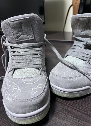 Nike air jordan 4 kaws, мужские кроссовки найк джордан 4 серые