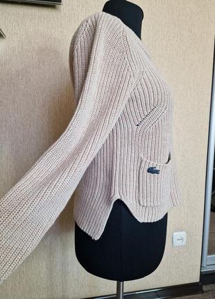Стильный свитер крупная повязка с накладными карманами lacoste, оригинал2 фото