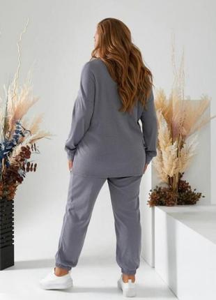 Женский комфортный трикотажный костюм, кофта и штаны, ориентир. на 52/54,56/58, см. на замеры5 фото